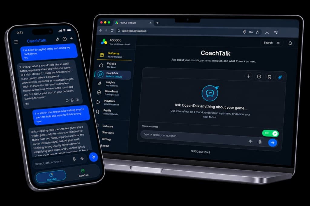FoCoCo Phone App and WebApp showing CoachTalk