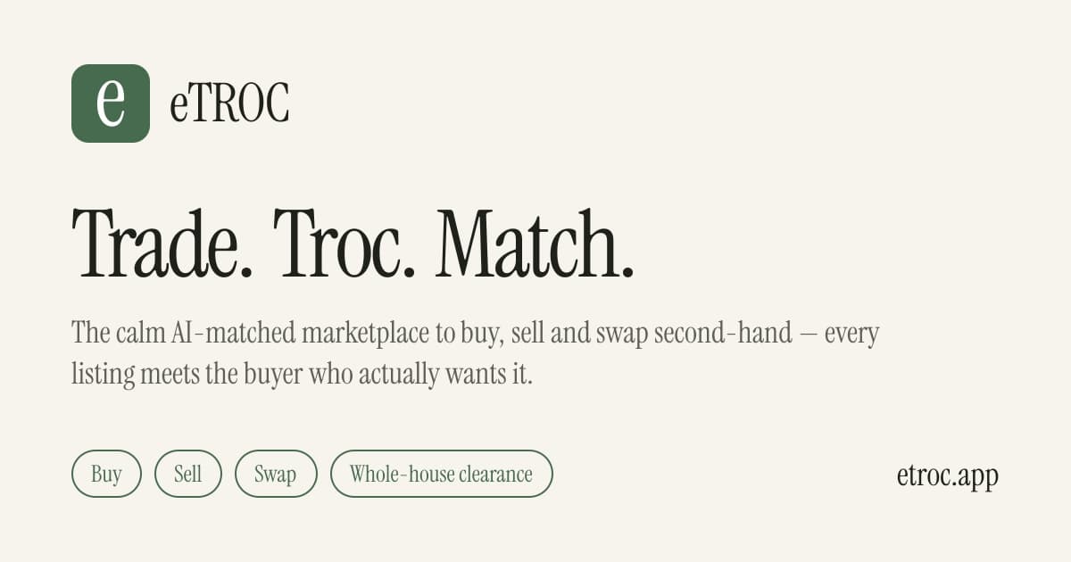 eTROC — AI marketplace to buy, sell and swap